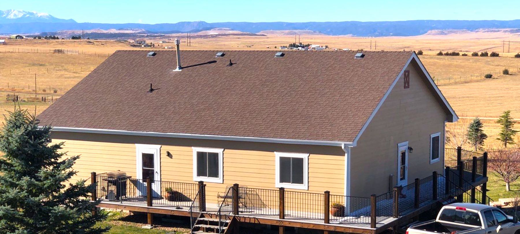 A house with a beautiful roof in colorado