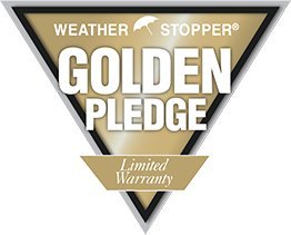 GAF Golden Pledge weather stopper limited warranty badge